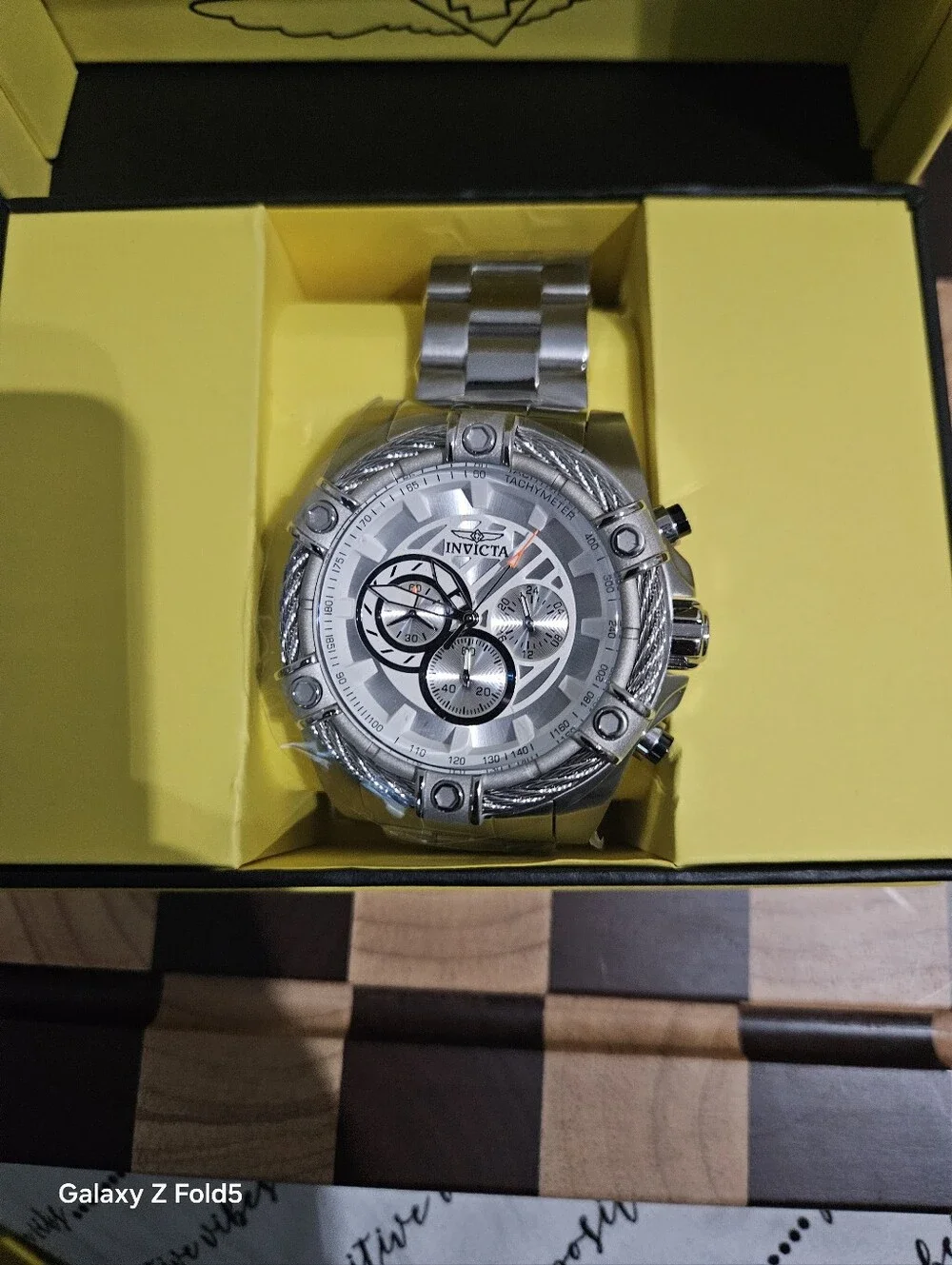 Invicta Bolt Men's Silver Stainless Steel Chronograph Watch 52mm